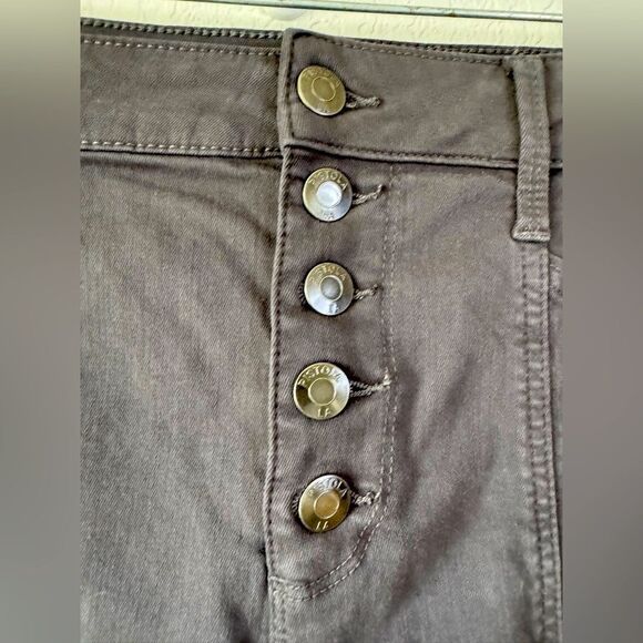 Pistola Button Fly Skinny Pants Gray Stretch Utility High Rise Sz 27 Casual Y2K - Picture 2 of 6